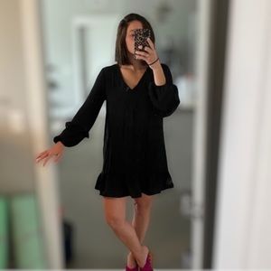 Zara Black Ruffled Dress XS